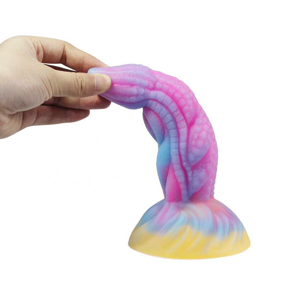 Glow-in-the-Dark Silicone Simulation Dildo Adult Sex Toy with Female Monster Suction Cup Anal Toy for Sex Game