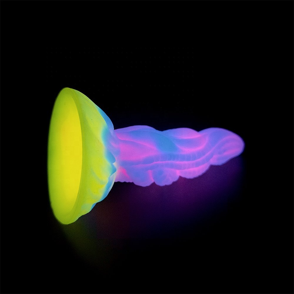 Glow-in-the-Dark Silicone Simulation Dildo Adult Sex Toy with Female Monster Suction Cup Anal Toy for Sex Game