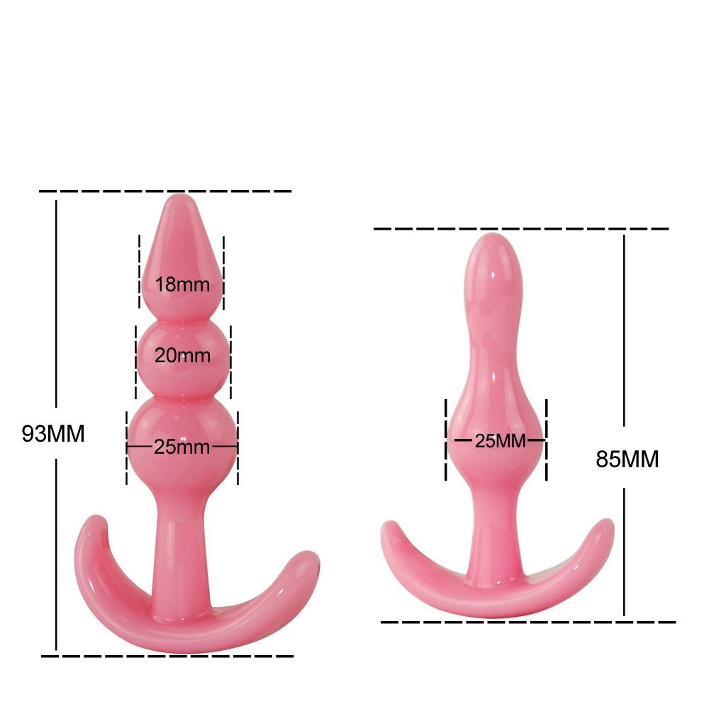 Silicone Anal Plug Pack of 4 Butt Plugs Set for Beginners Starter Set