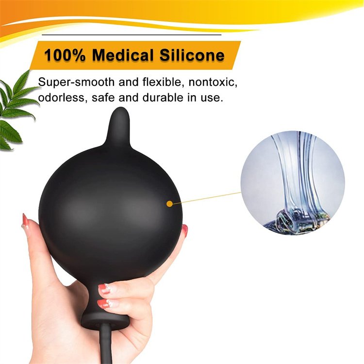 Silicone Expand Inflatable Anal Plug,Body Safe Medical Grade Waterproof Butt Sex Toy for Male, Female and Beginners