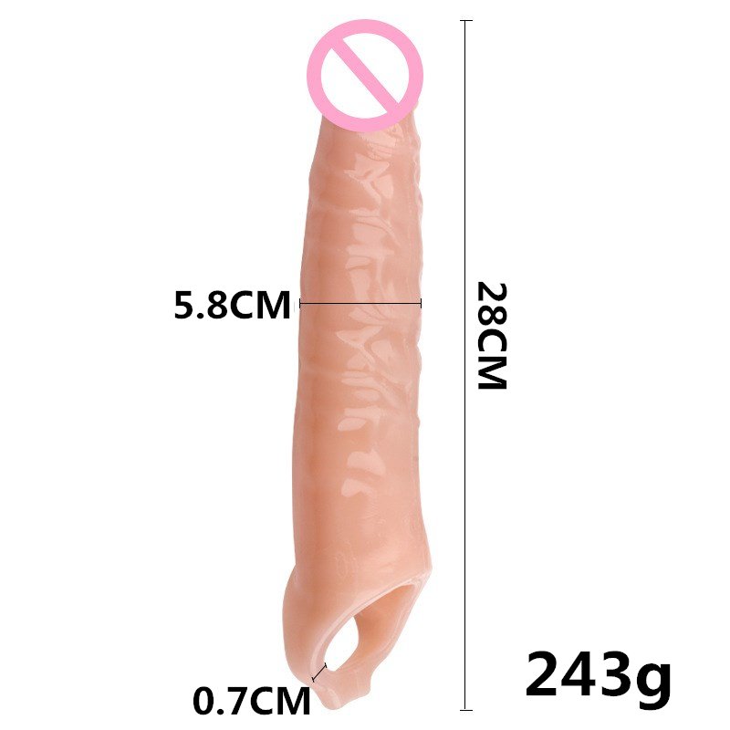 11 Inch Reusable Penis Sleeve Big Penis Extender Dick Enlargement Sex Toys For Men