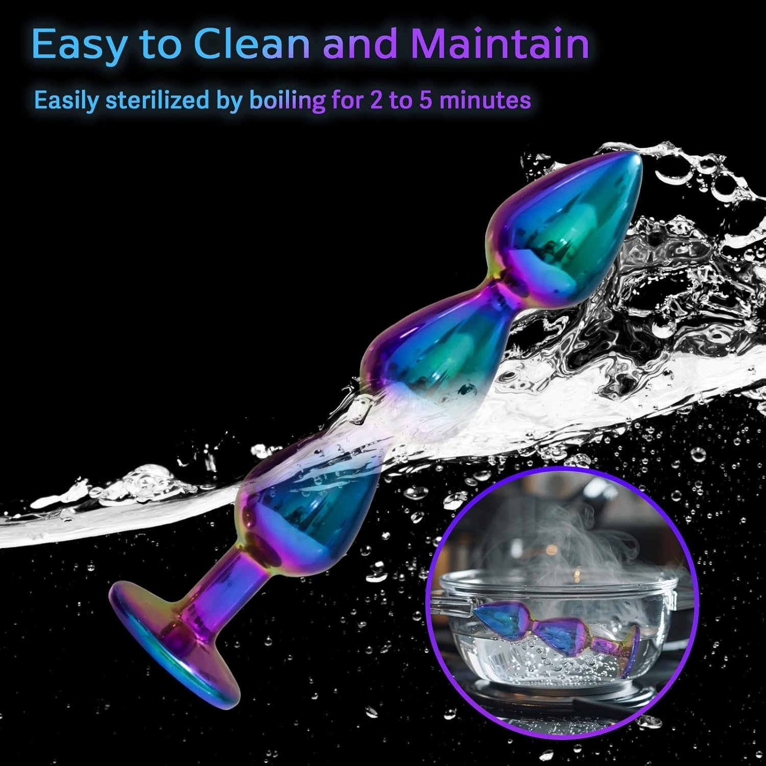 Metal Anal Beads Butt Plug Sex Toys for Men Women and Couples, 3 Pcs Stainless Steel Anal Trainer Butt plug