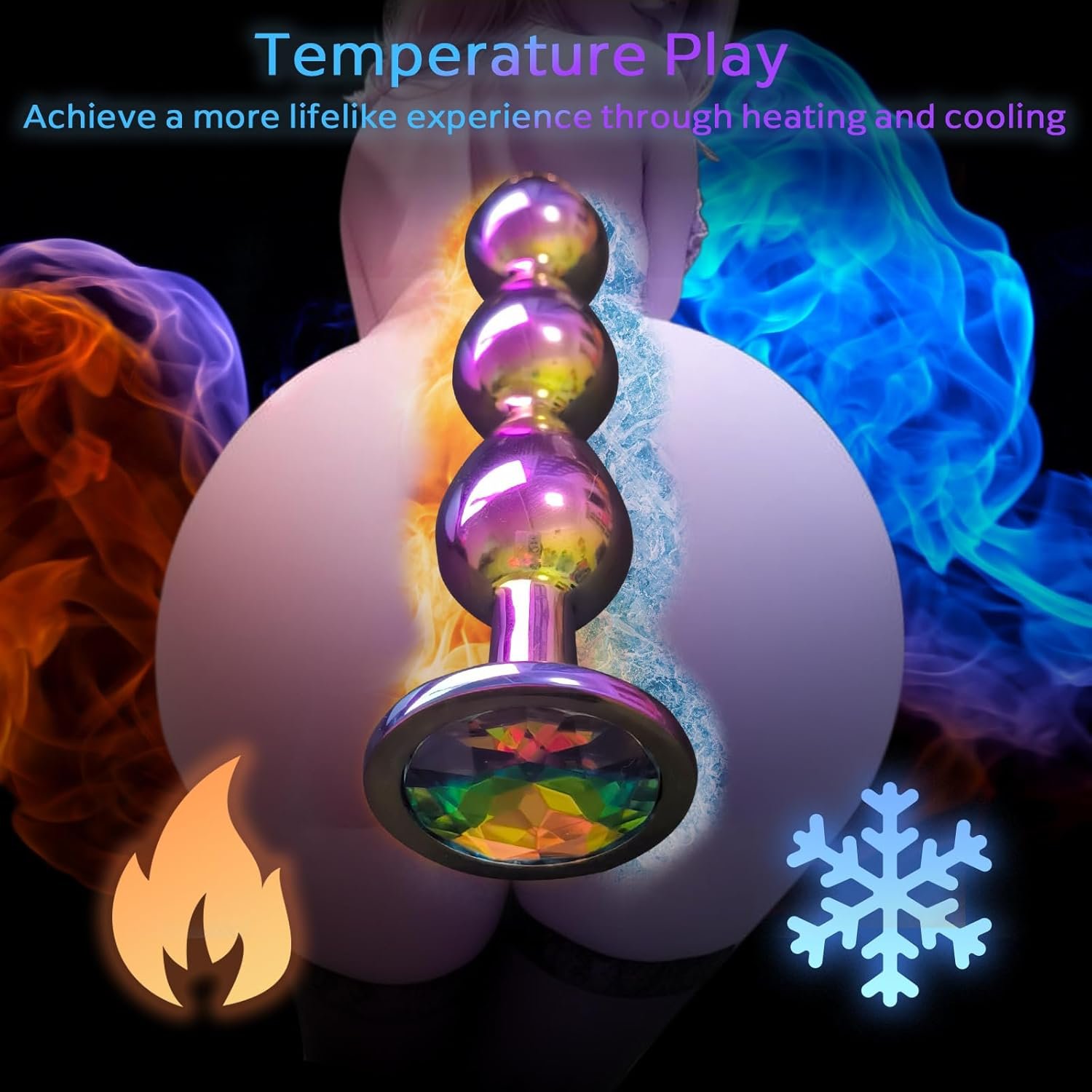 Metal Anal Beads Butt Plug Sex Toys for Men Women and Couples, 3 Pcs Stainless Steel Anal Trainer Butt plug