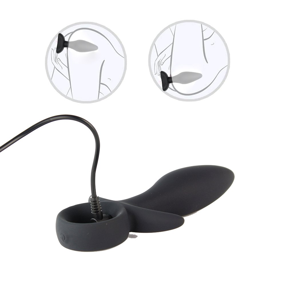 Full Silicone Anal Plug With Handle Ring Vibrating Butt Plug Sex Toy Anal Vibrator