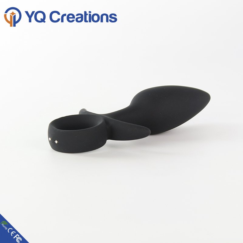 Full Silicone Anal Plug With Handle Ring Vibrating Butt Plug Sex Toy Anal Vibrator