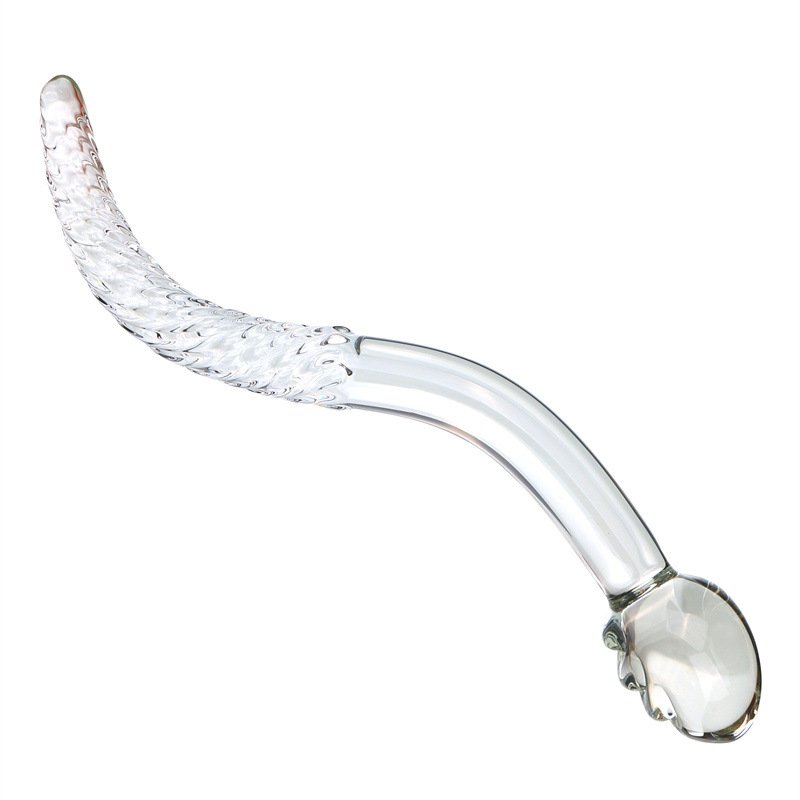 European Hotselling Transparent Glass Dildo Borosilicate Yoni Wand Dildo Curved Glass Dildo Anal Glass Sex Toys