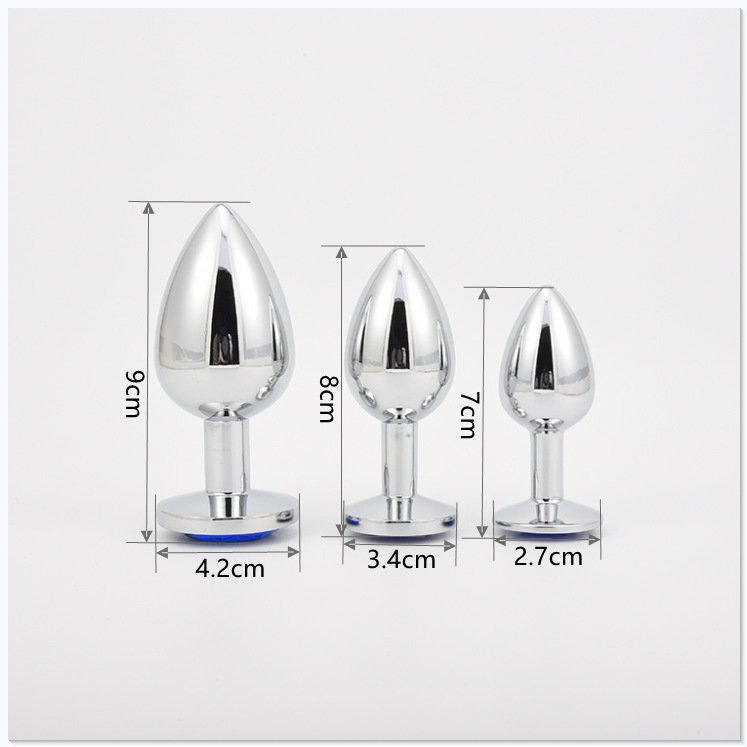 Metal Anal Plug with Rhinestones For Anal Massage Adult SM Game