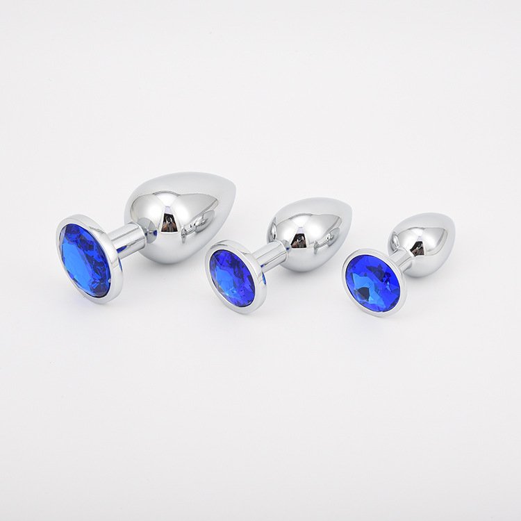 Metal Anal Plug with Rhinestones For Anal Massage Adult SM Game