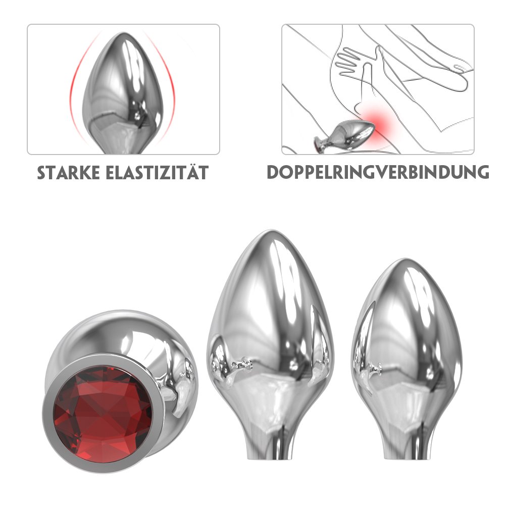 Professional Manufacturer's Adult Glass Anal Plug Sex Toys in Metal Material