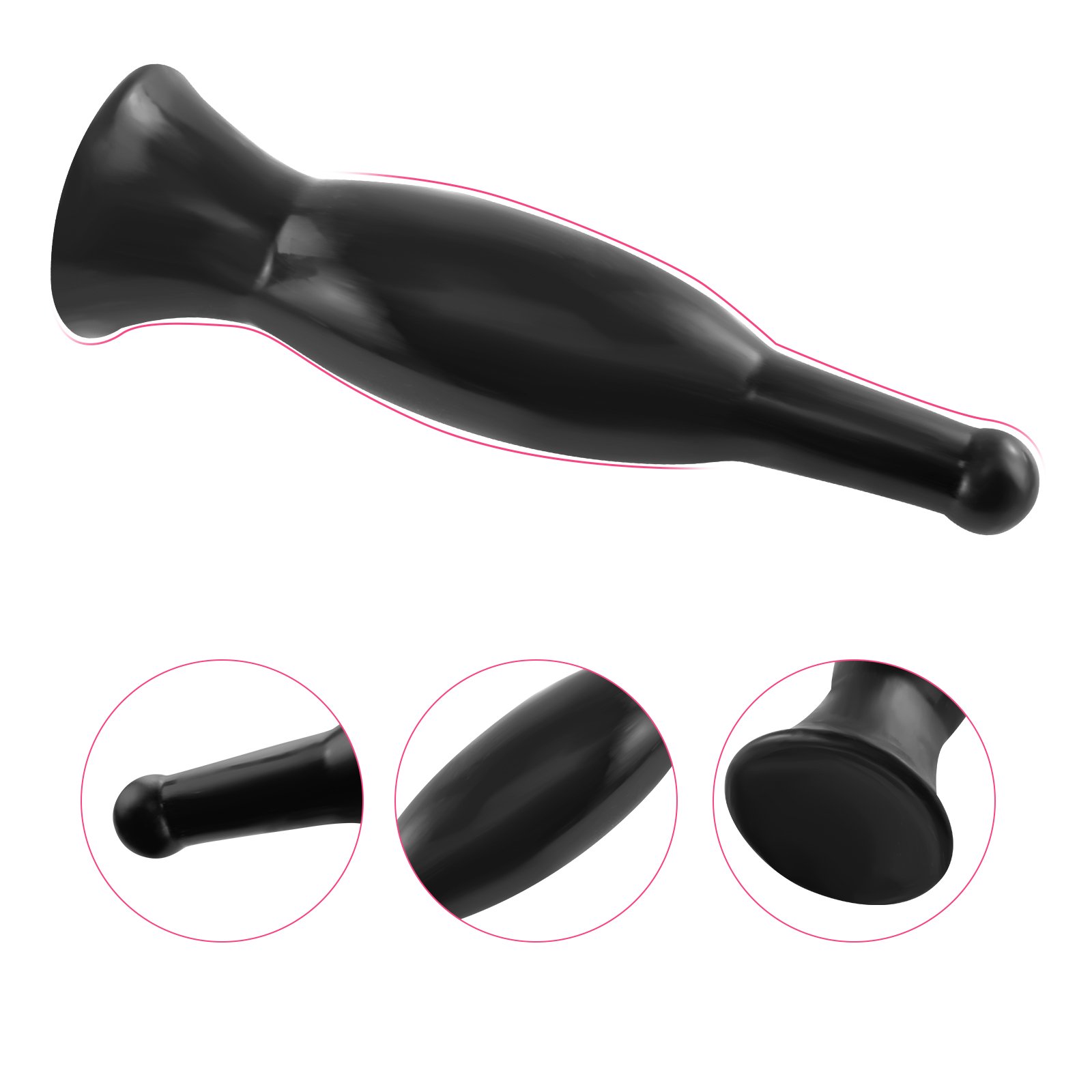 Butt Plug for Anal Plug Adult Sex Toy Silicone Anal Plug for Couples Black Latex