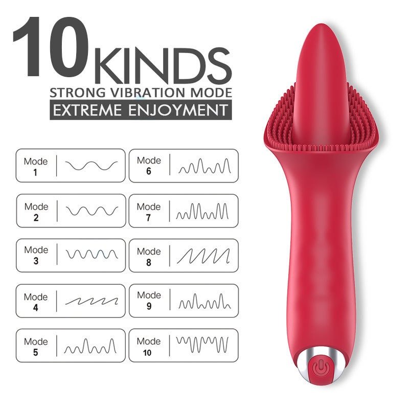 2024 Cross Border Hot Sale 10 Vibration Modes Plug-in Electric Tongue Vibrator Stimulation Clitoris Nipples Anal Sex Toys