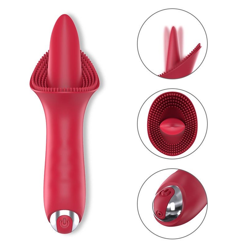 2024 Cross Border Hot Sale 10 Vibration Modes Plug-in Electric Tongue Vibrator Stimulation Clitoris Nipples Anal Sex Toys