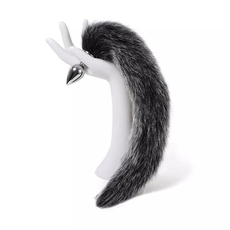 Direct from Manufacturer Adult Silicone Anal Plug with Sexy Fox Tail Women's Backyard Sex Toys Metal Butt Insert