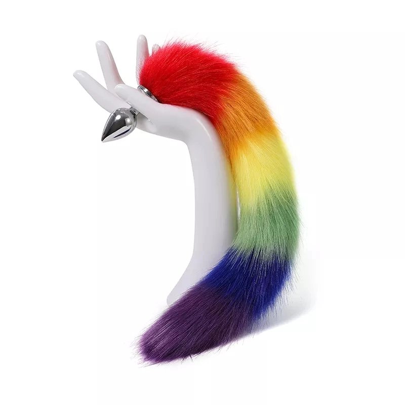 Direct from Manufacturer Adult Silicone Anal Plug with Sexy Fox Tail Women's Backyard Sex Toys Metal Butt Insert