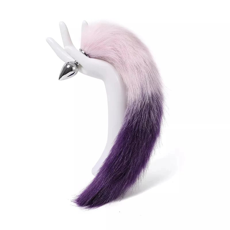 Direct from Manufacturer Adult Silicone Anal Plug with Sexy Fox Tail Women's Backyard Sex Toys Metal Butt Insert