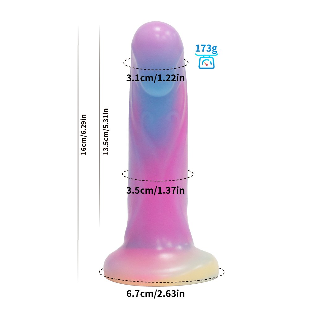 16CM Custom Alien Liquid Silicone Luminous Dildo Sex Toys Tri-Color Soft Anal Dildo for Women Realistic Dildos for Couples