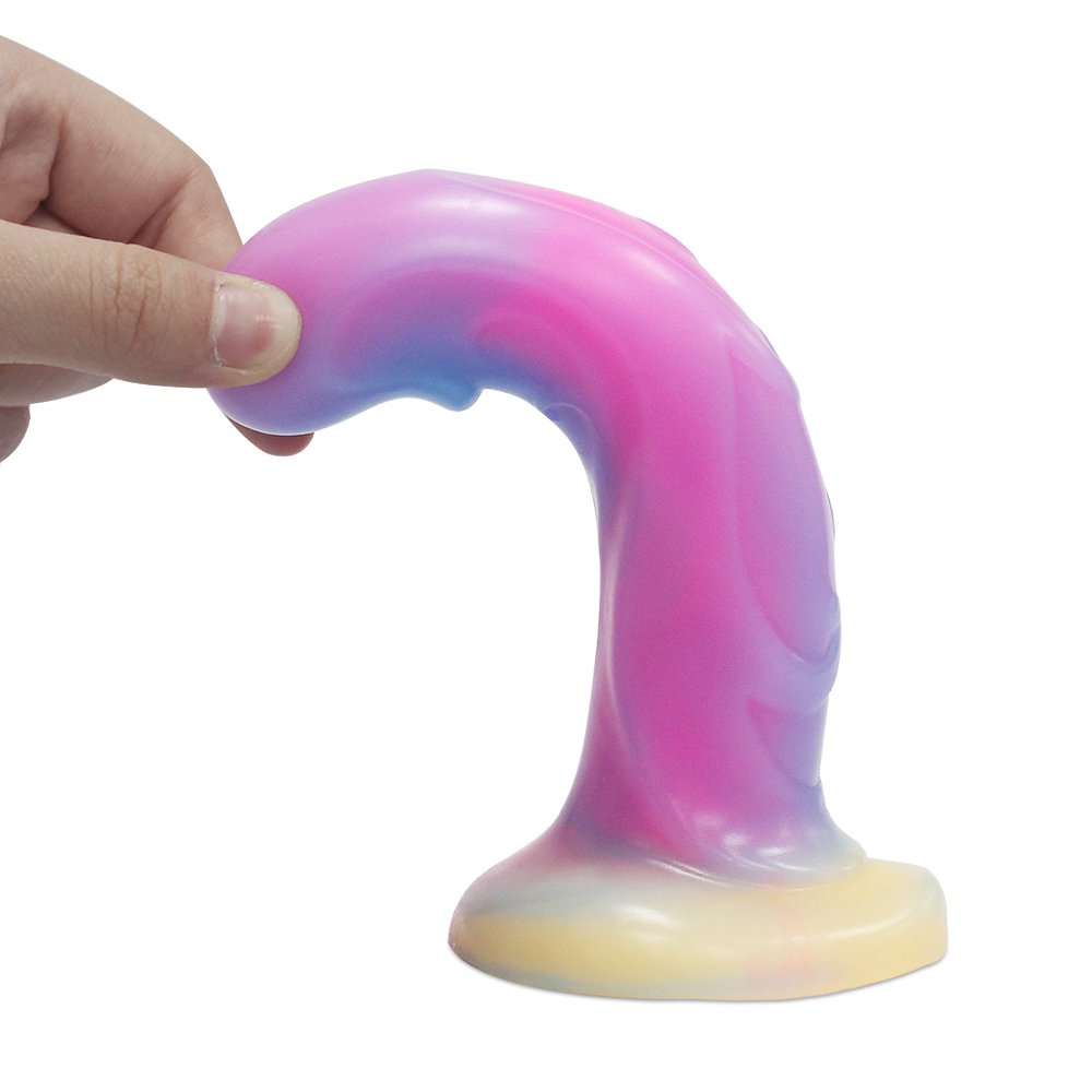 16CM Custom Alien Liquid Silicone Luminous Dildo Sex Toys Tri-Color Soft Anal Dildo for Women Realistic Dildos for Couples
