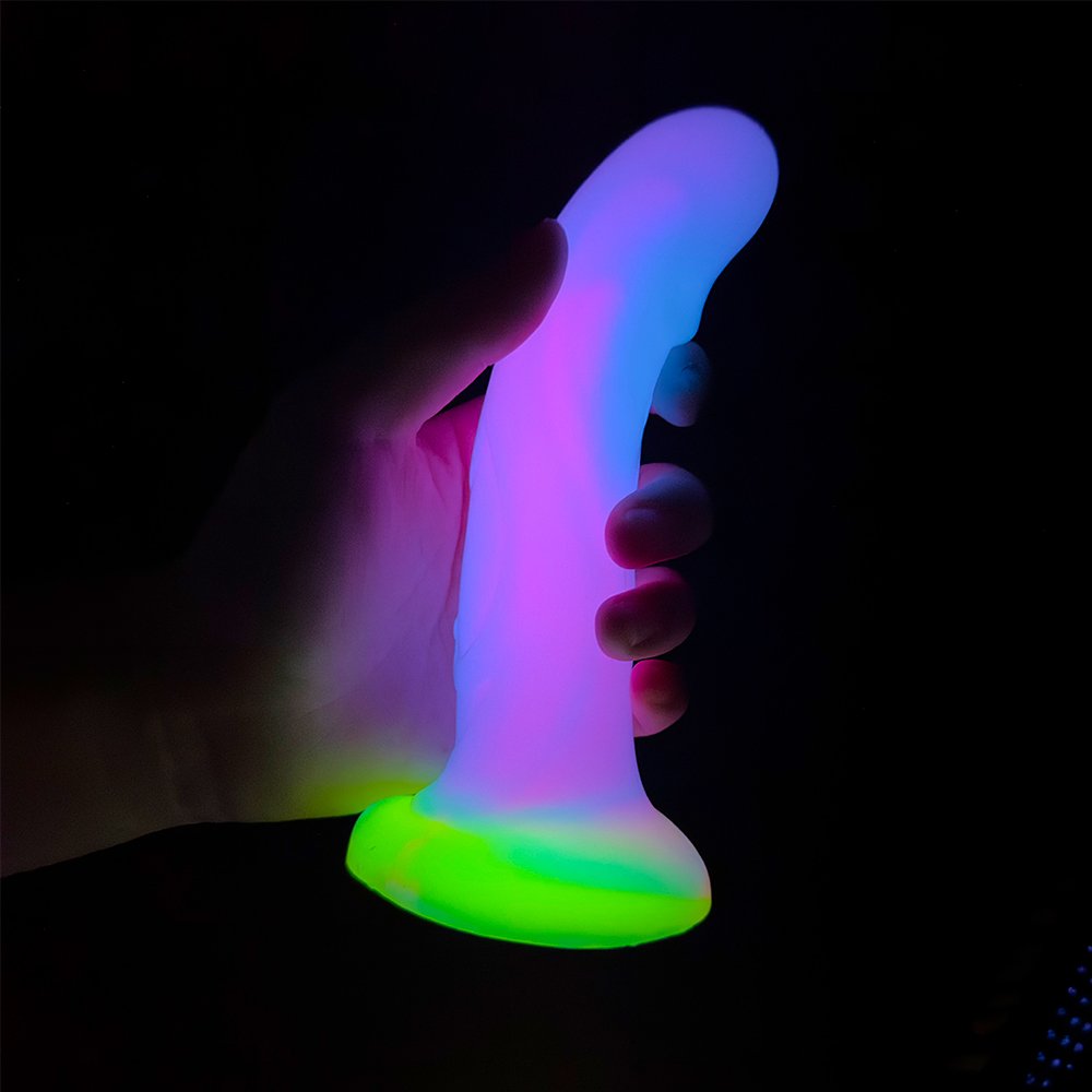 16CM Custom Alien Liquid Silicone Luminous Dildo Sex Toys Tri-Color Soft Anal Dildo for Women Realistic Dildos for Couples