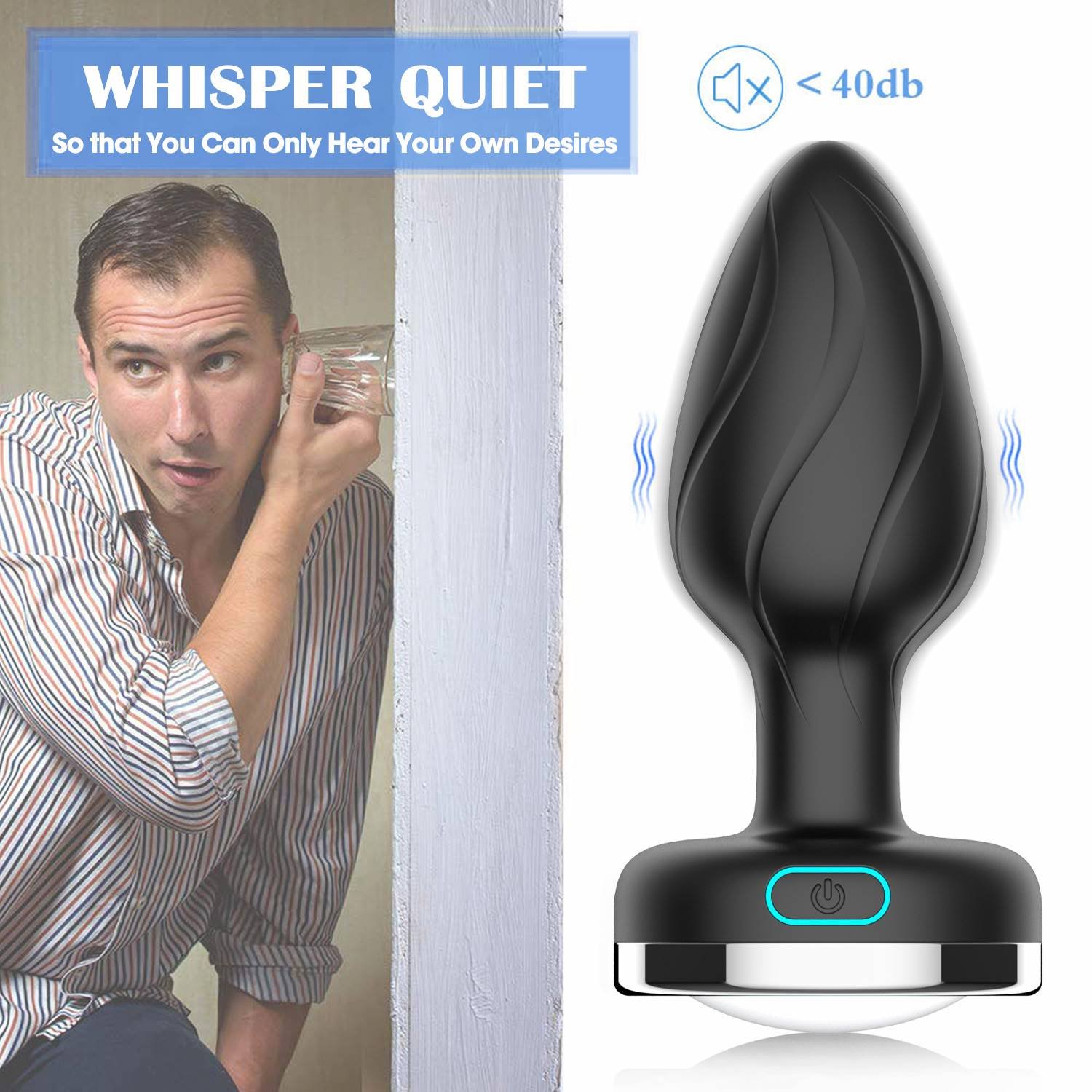 amazon hot Silicone Anal Vibration Prostate Massager Remote Control Adult G-spot LED Light Anal Plug Sex Toys For Men and Women