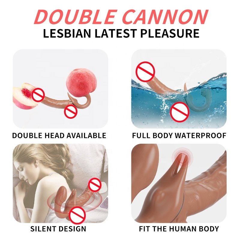 Amazon Hot Sale Wearable Telescopic Vibration double head dildo toys sex game Thrusting Anal G Spot for women Lesbian