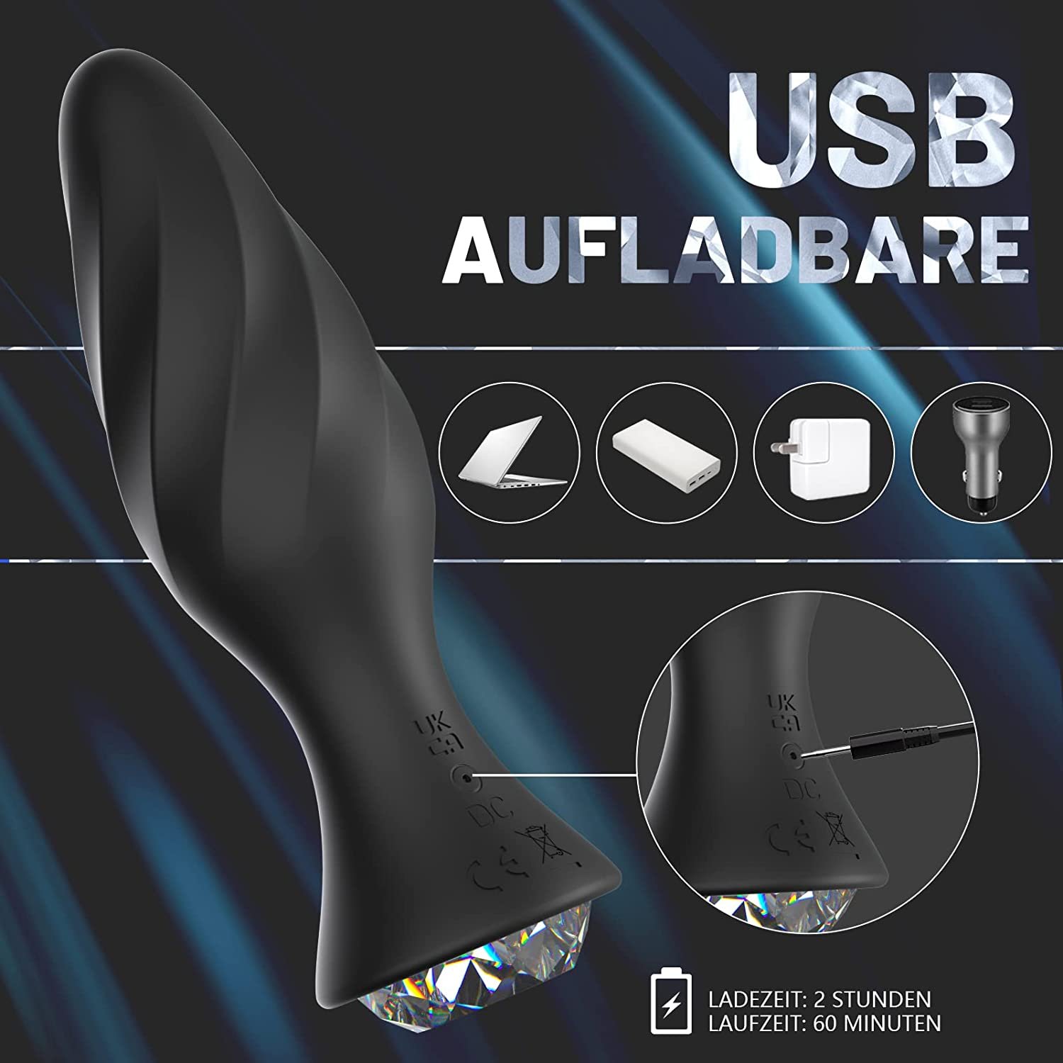 Hot sale Silicone Anal Plug with Crystal Jewelry Smooth Touch female Butt Plug Anal Bead Anus Dilator Anal Toys for Women