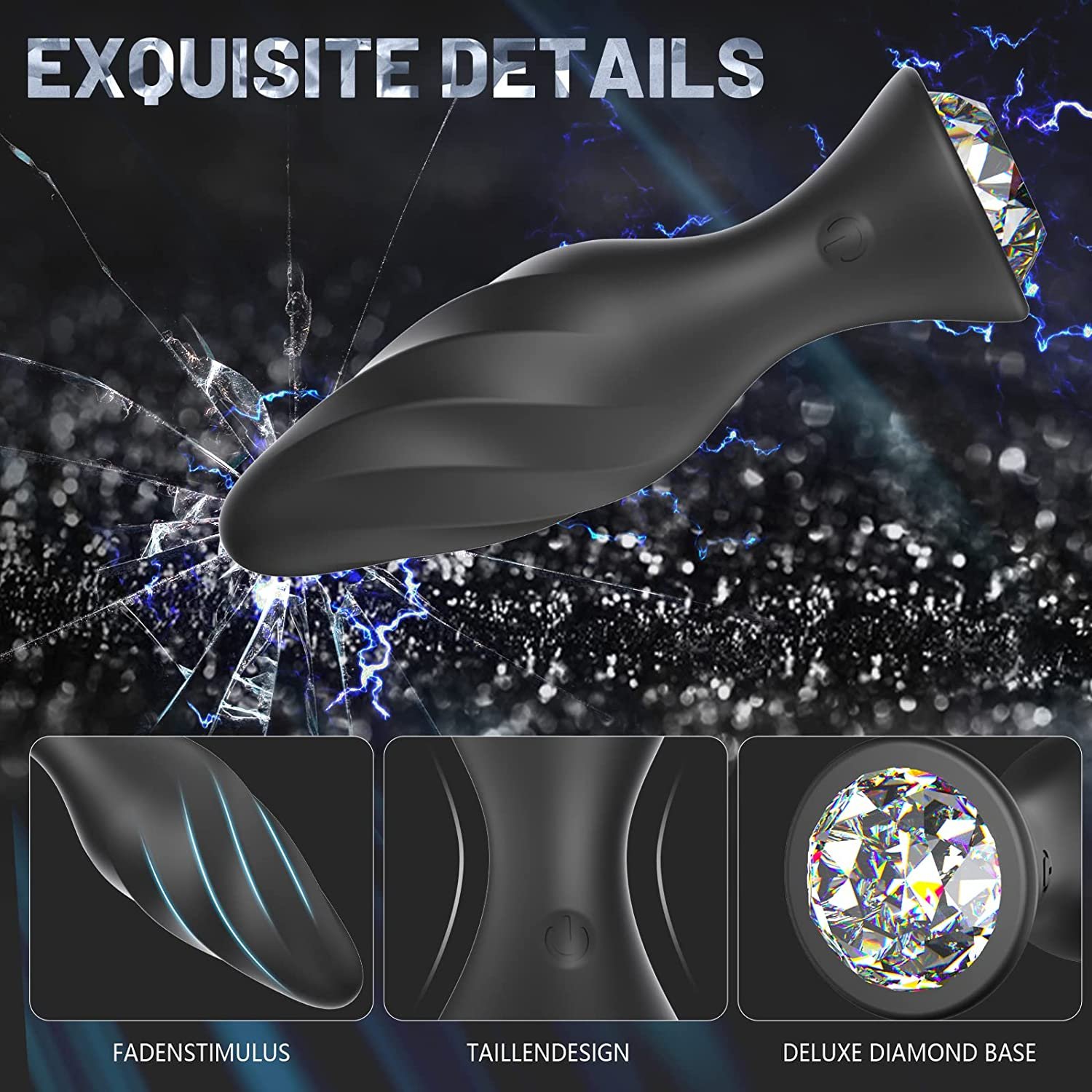 Hot sale Silicone Anal Plug with Crystal Jewelry Smooth Touch female Butt Plug Anal Bead Anus Dilator Anal Toys for Women