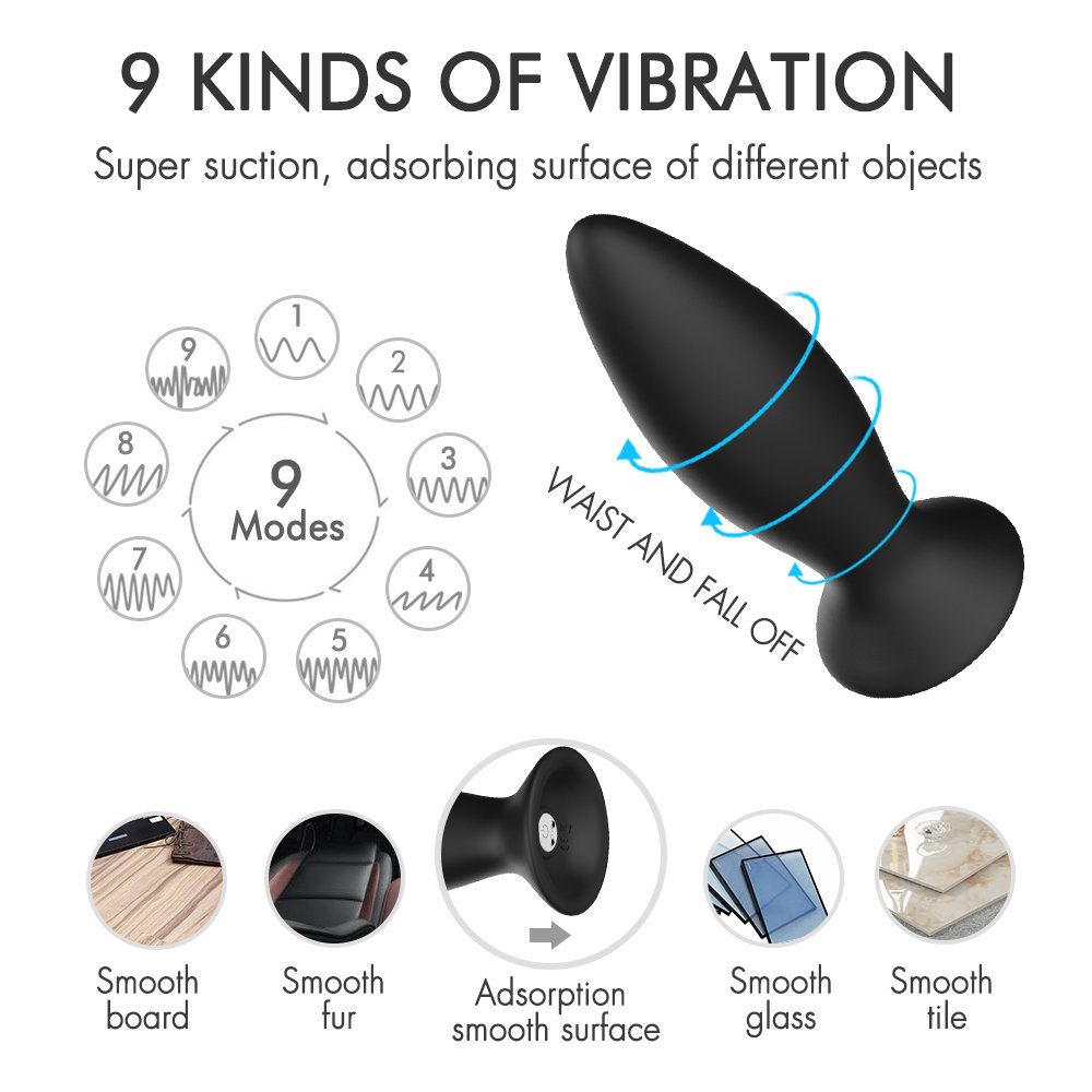 Silicone 3-Piece Remote Control Anal Set for Men & Women Butt Plug Metal Vibrator Chastity Sexual Pleasure