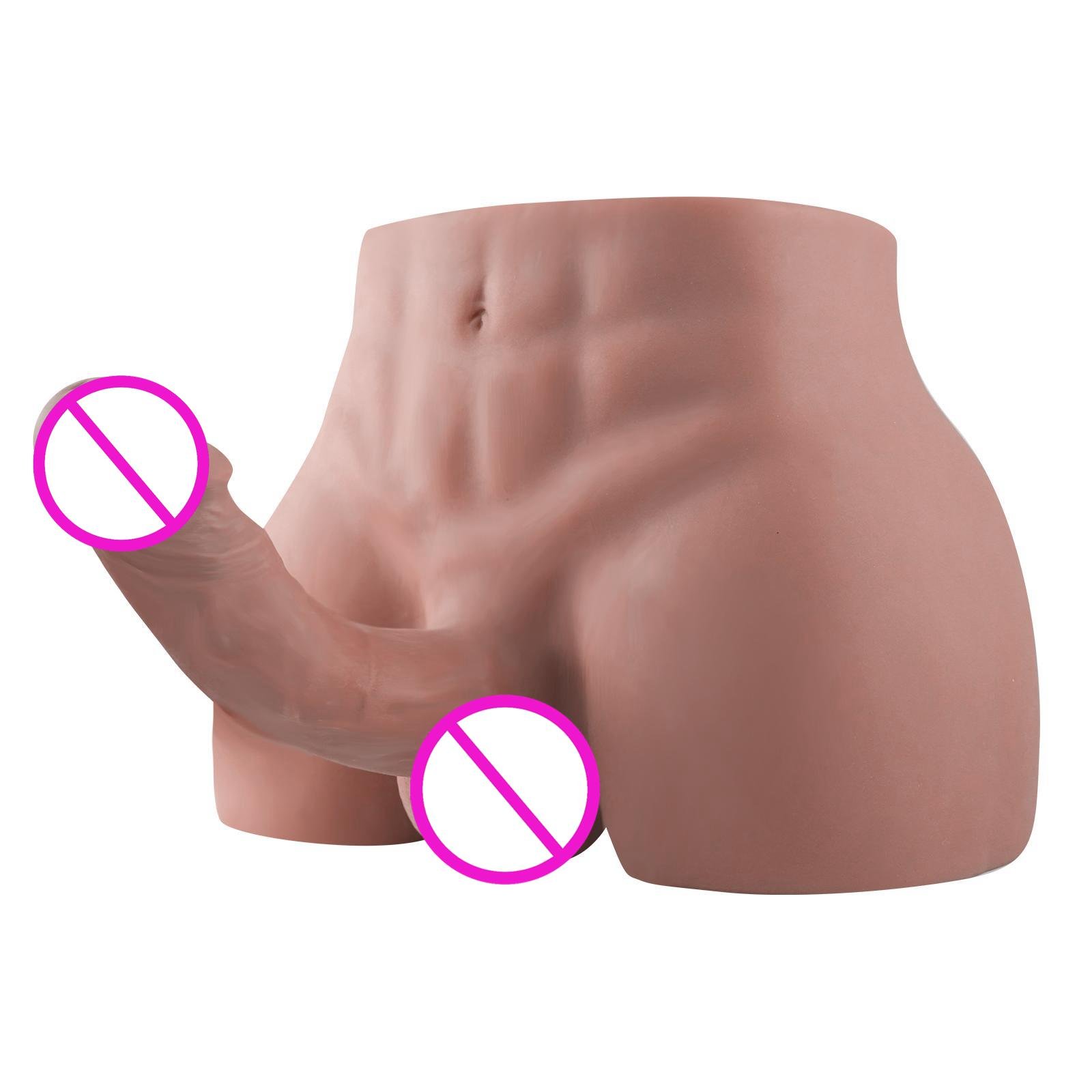 3.5Kg/7.7Lb Artificial Realistic Silicone Big Ass Sex Doll Enormous Dildo Vagina G-spot Stimulation Penis Sex Toy For Women Men