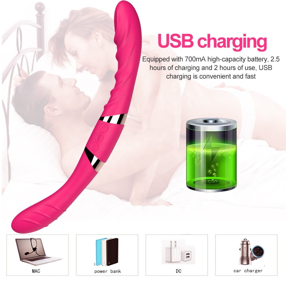 MELO Patent design lesbian double ended Sex Toys Vibrator Vagina Panties Silicone for Adult Female