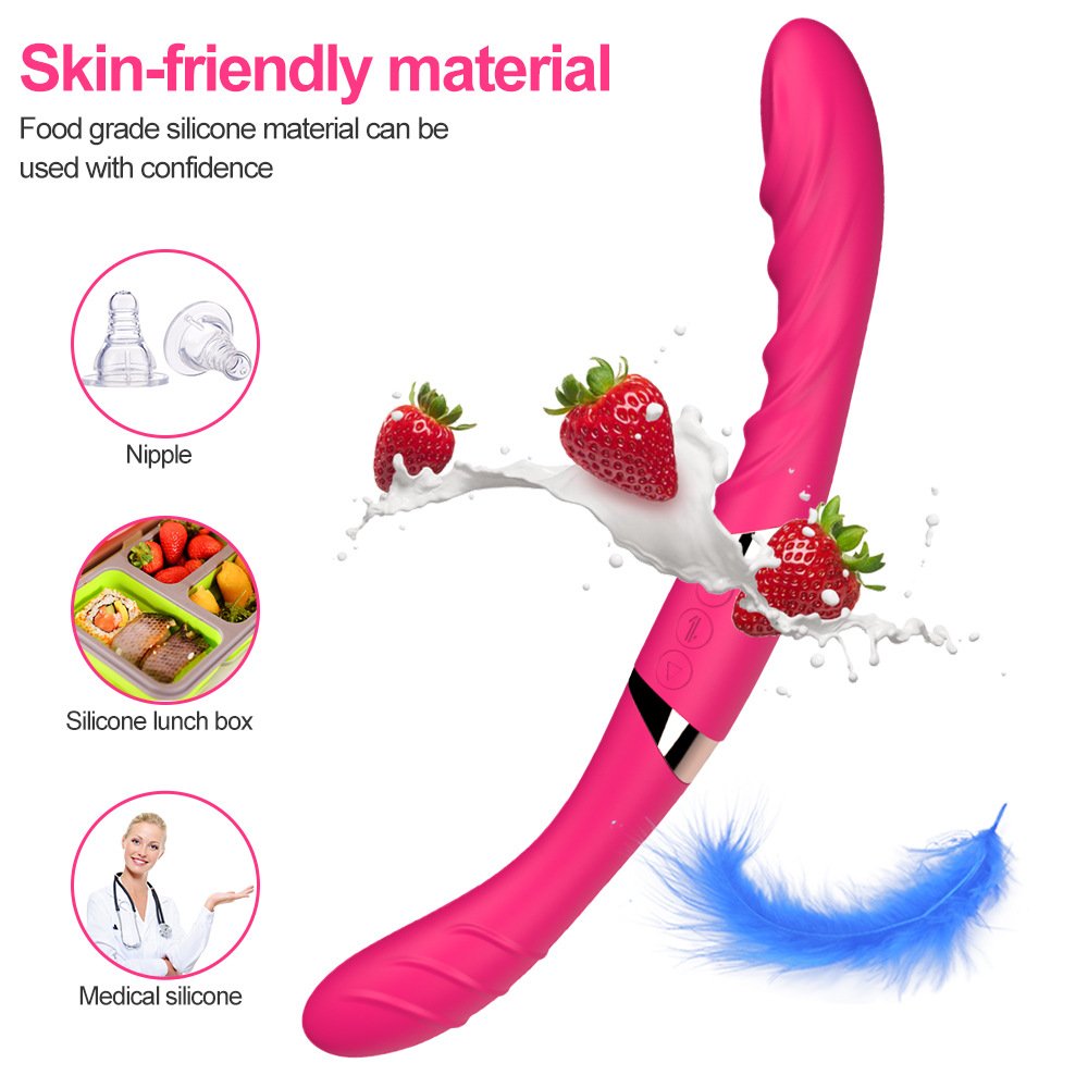 MELO Patent design lesbian double ended Sex Toys Vibrator Vagina Panties Silicone for Adult Female