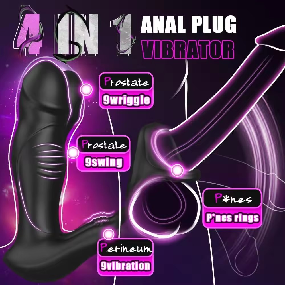 9-Frequency Wireless Remote Control Prostate Massage Vibrator Silicone Butt Plug Sex Toy for Men Adult Juguetes Sexuales