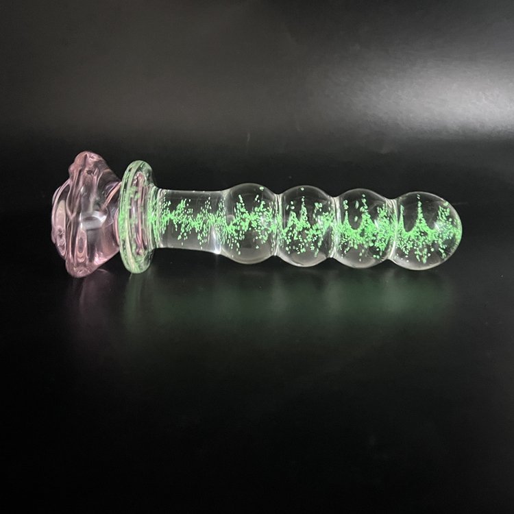 Hot Selling Glass Masturbator Toy luminous Glass Rod Anal Plug Dildo