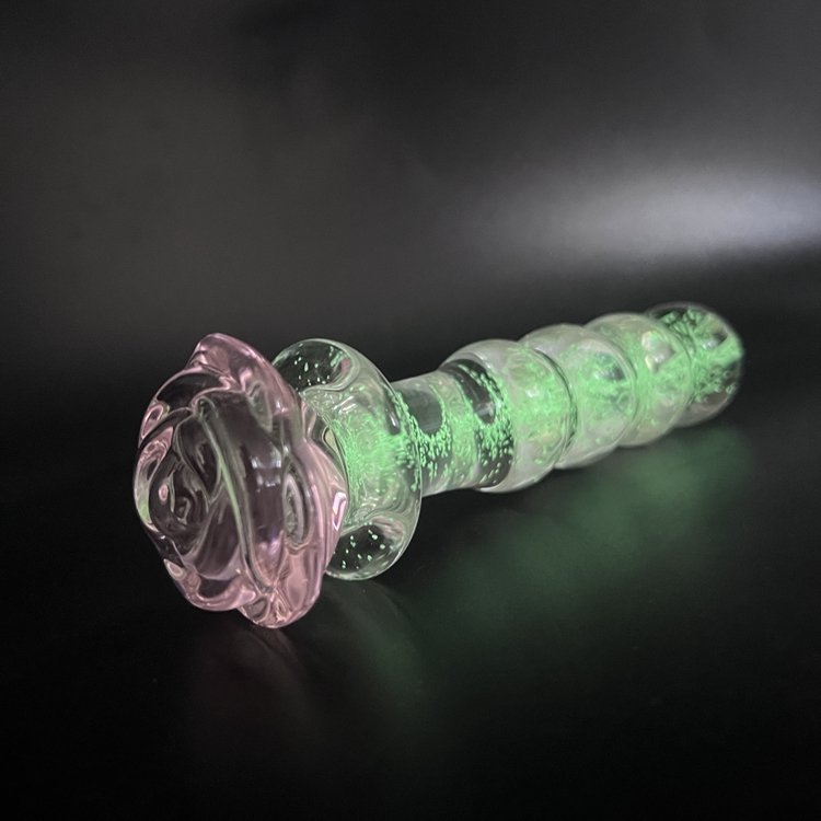 Hot Selling Glass Masturbator Toy luminous Glass Rod Anal Plug Dildo