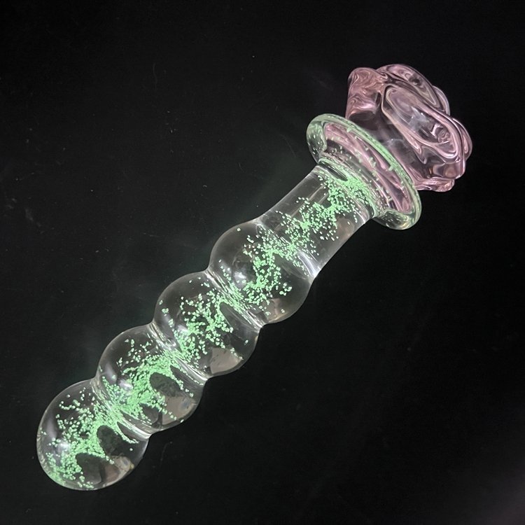 Hot Selling Glass Masturbator Toy luminous Glass Rod Anal Plug Dildo