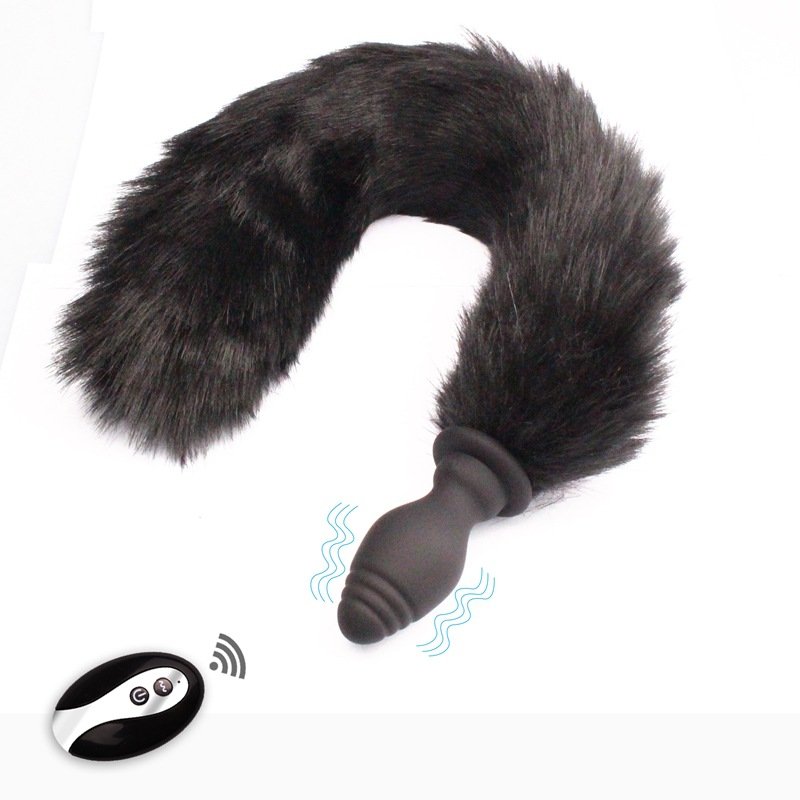 Cosplay Adult Sex Toy Remote Control Fox Tail Anal Plug Vibrator Silicone Multi Vibrating Anal Plug Butt For Women Men