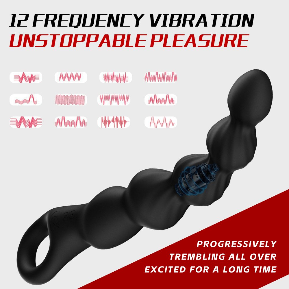 Men's Strong Vibration 12 Frequency Prostate Massager Open Anal Backyard Pull Bead Dildo Adult Sexual Supplies