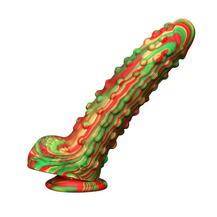 Female Masturbator Handmade Dragon Dildos Butt Huge Anal Plug Mixed color Silicone Dildo