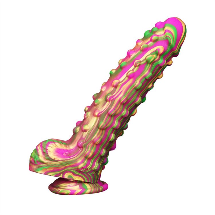 Female Masturbator Handmade Dragon Dildos Butt Huge Anal Plug Mixed color Silicone Dildo
