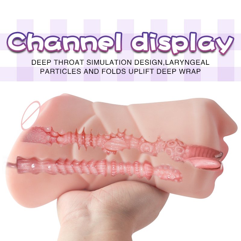 Realistic Vagina Silicone Male Masturbation Machine Anal Oral Mouth Aircraft Cup pocket Pussy Masturbator Anal Sex Toy For Men