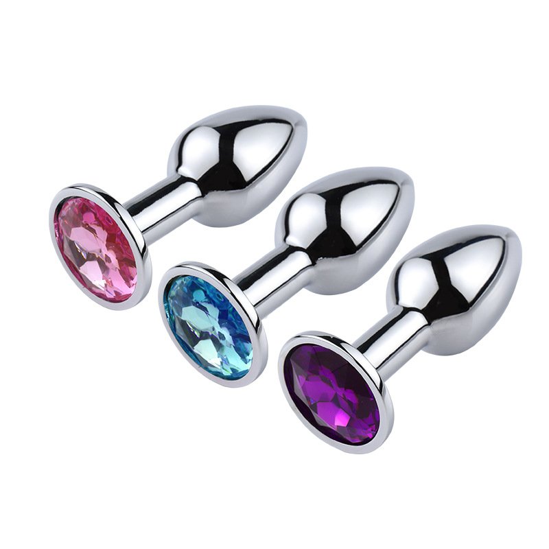 Metal Anal Plug with Small Dimand Stainless Steel Anal Plug Adult Erotic Sex Products Unisex Sex Toy Anal Dilation Aged 18