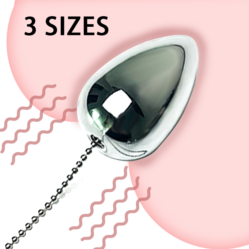 High Quality Adult Chain Drop-Shaped Metal Anal Plug Alternative Sex Toy for Couples-Three Types of Chains Included