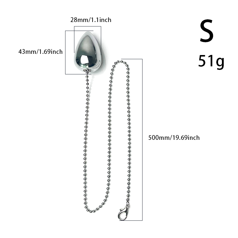 High Quality Adult Chain Drop-Shaped Metal Anal Plug Alternative Sex Toy for Couples-Three Types of Chains Included