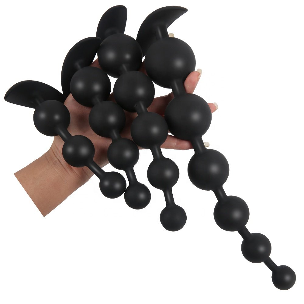 Adult sex toys stimulation SM bead string round bead Masturbation Extra long Soft Silicone Anal Beads Butt Plug for woman men