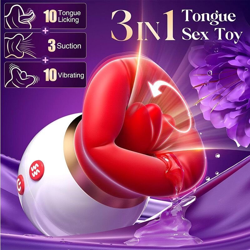 Best Seller Red Mouth Lips Kiss Real Soft Mouth Vibrator Clitoral Sucking Licking Tongue Vibrator Sex Toy for Couples