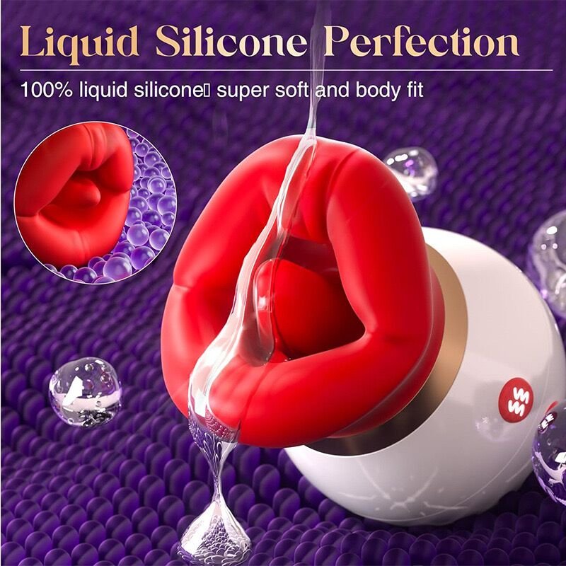 Best Seller Red Mouth Lips Kiss Real Soft Mouth Vibrator Clitoral Sucking Licking Tongue Vibrator Sex Toy for Couples