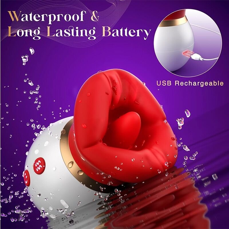 Best Seller Red Mouth Lips Kiss Real Soft Mouth Vibrator Clitoral Sucking Licking Tongue Vibrator Sex Toy for Couples
