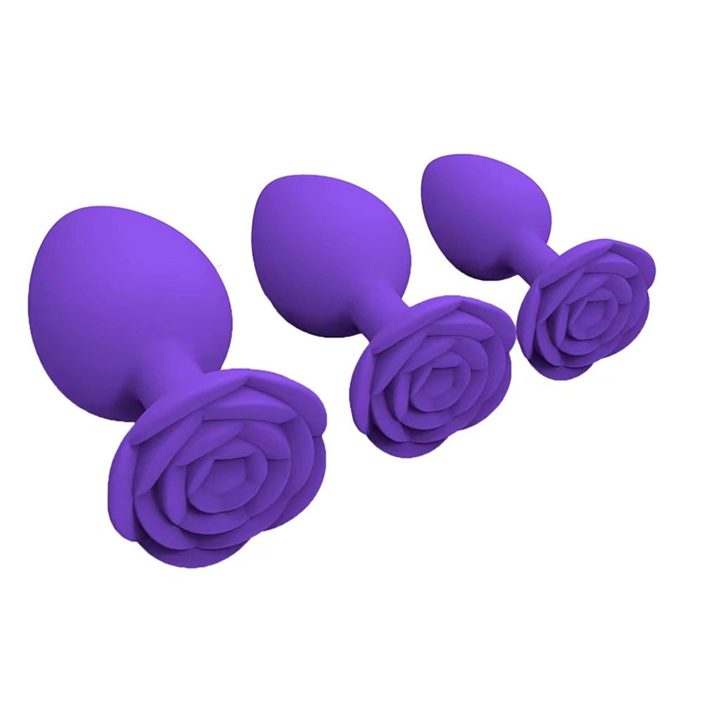 Rose Shaped Silicone Anal Butt Plug Anal Spreader Men or Women's Masturbator Sex Toy