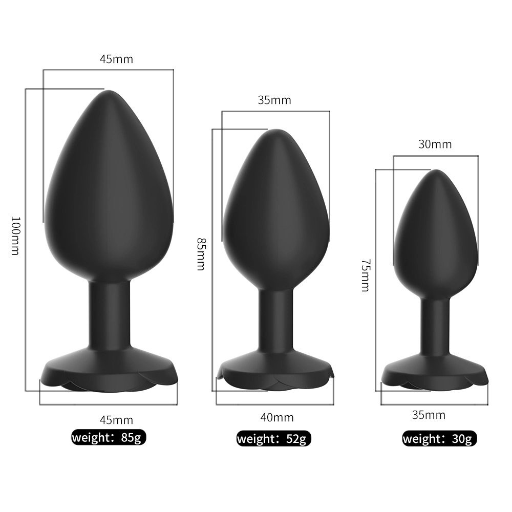 Rose Shaped Silicone Anal Butt Plug Anal Spreader Men or Women's Masturbator Sex Toy