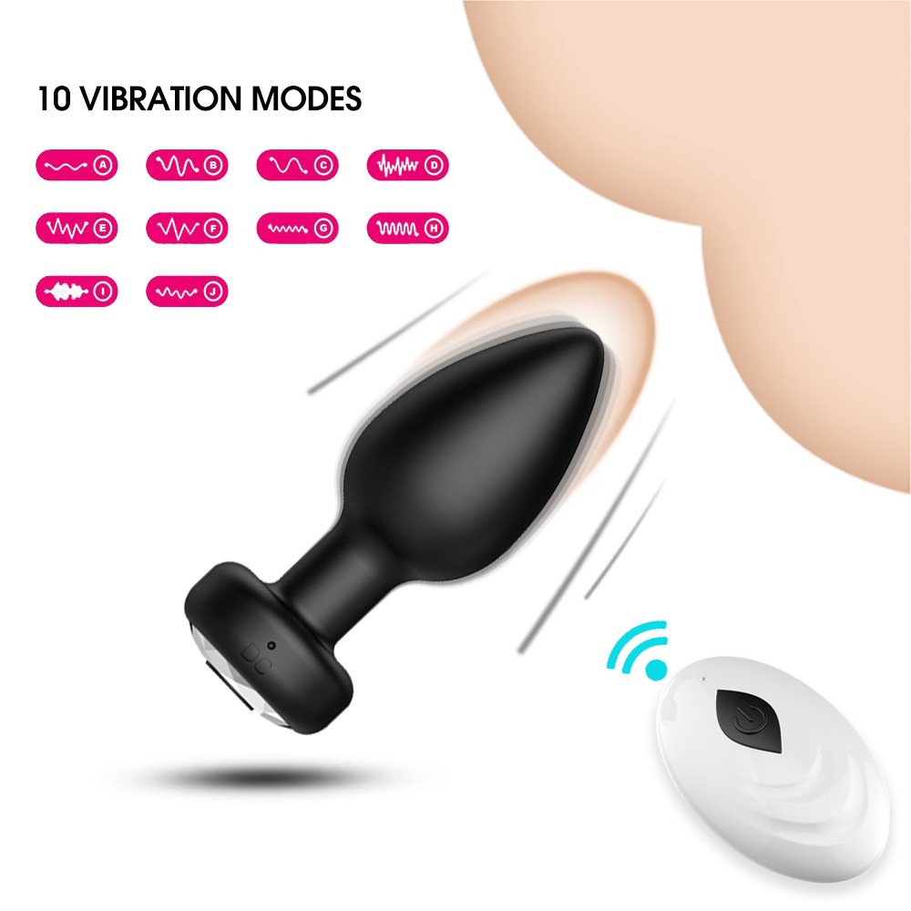 Wireless Remote Control Vibrating Anal Plug Silicone Vibrator Butt Plug Massager Adult Masturbation Sex Toys for Men and Women