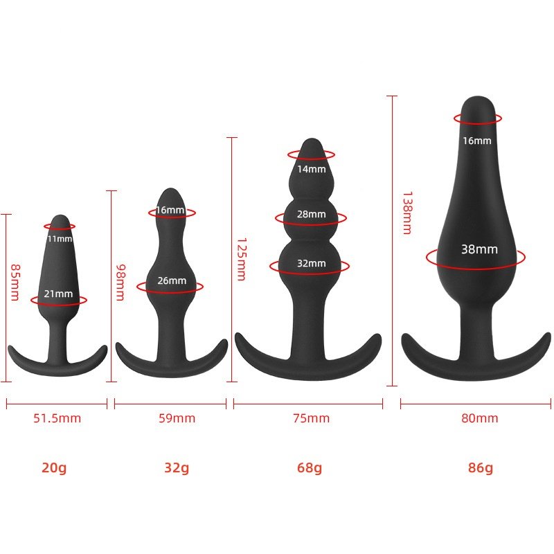 OEM ODM 4 PCS Set Sex Anal Toys Silicone Sex Toys Adult Lady Women Gay Male Prostate Anal Butt Plug For Men